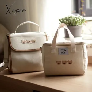 Xajzpa - Multifunctional Mother Baby Bag Diaper Bags Waterproof Bear Embroidery Thermal Insulation Mommy Bag Fashion Food Storage Bags